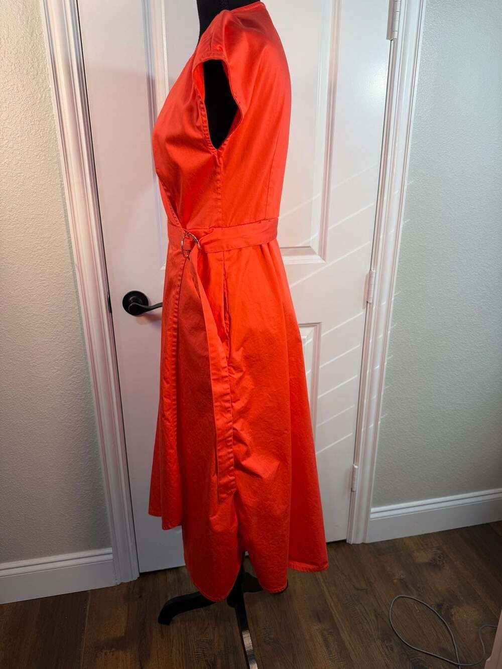 TENDA Oatmeal Melange Asymmetrical Batwing Sleeve Knit Midi Dress Euro Size 38 - Picture 6 of 7